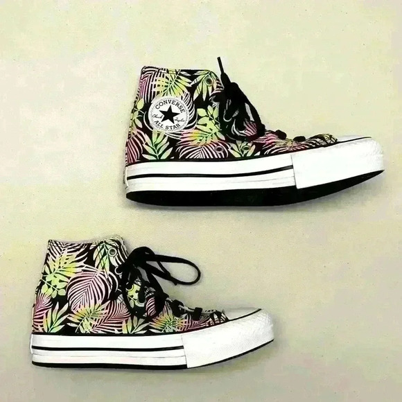 Converse Junior Chuck Taylor All Star EVA Lift Plant Love High‎ Top Size 3 - Picture 1 of 8